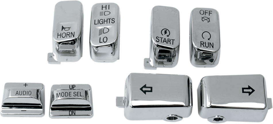 Chrome Replacement Switch Cap Kit | 0616-0129 | Harley 1996-2013