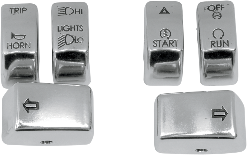 Drag Chrome 6 Piece Handlebar Control Switch Key Cap Set Harley Softail 2011