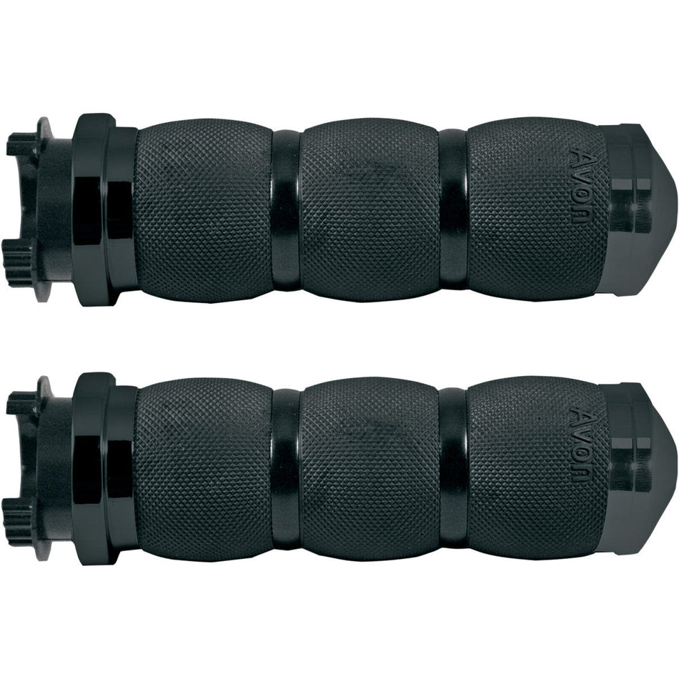 Avon Performance 3 Ring Black Anodized Air Cushion Hand Grips Indian 14-17