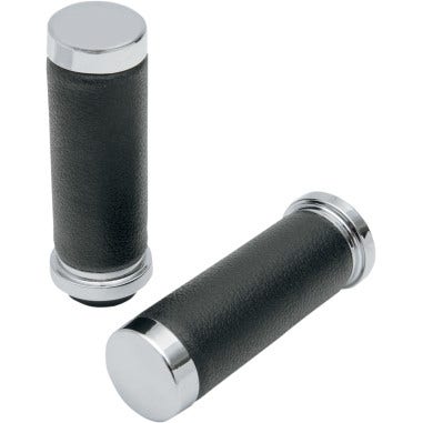 Drag Specialties Textured Black Rubber Grips Chrome Ends Harley Throttle by Wire