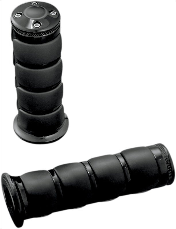 Kuryakyn Gloss Black ISO-Grips for Kawasaki Suzuki Victory Yamaha