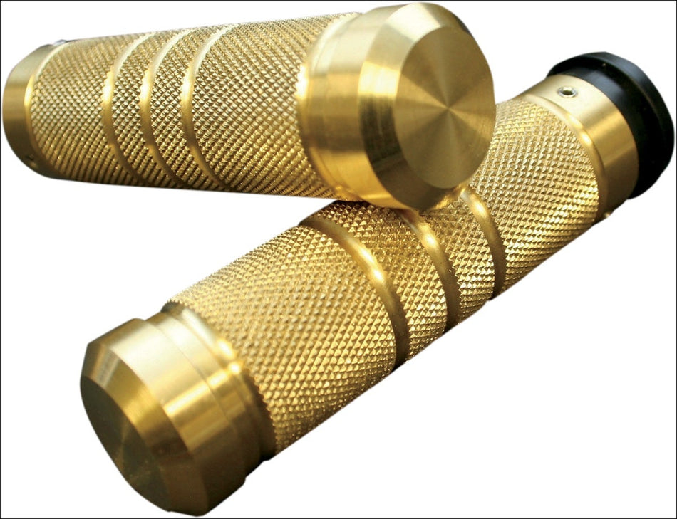 Accutronix Custom Gothic Style Knurled Grooved Brass Hand Grips for Harley Throttle By Wire