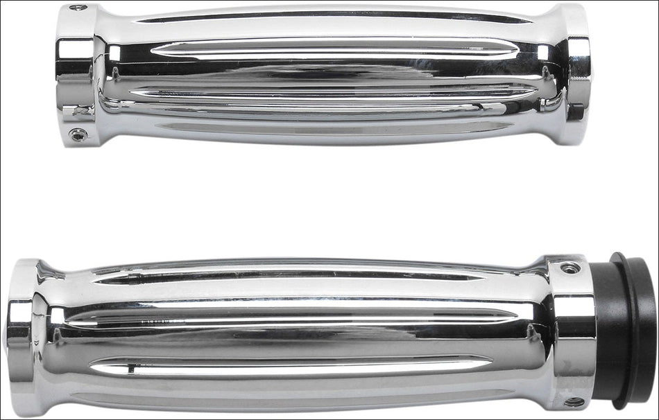 Accutronix Custom Gothic Diamond Style Chrome Hand Grips for Harley Throttle by Wire