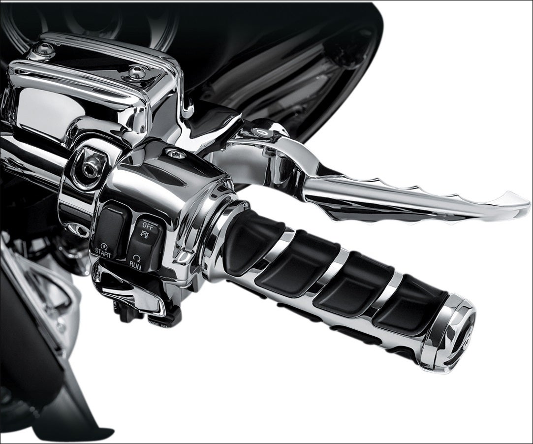 Kuryakyn Chrome Kinetic Grips for Harley-Davidson with Electronic Throttle