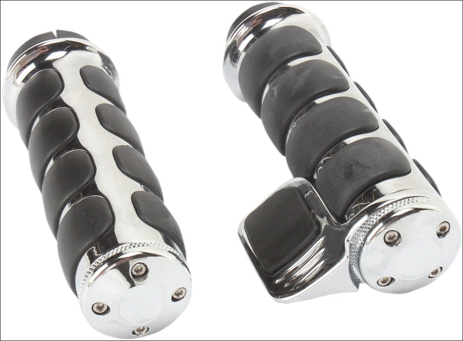 Kuryakyn Chrome Premium ISO-Grips Contour Throttle Boss Harley Electronic Throttle