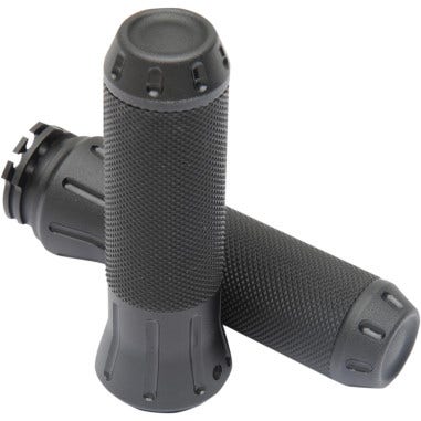Drag Specialties Rubber-Covered Stealth Tone Black Grips Harley Throttle by Wire
