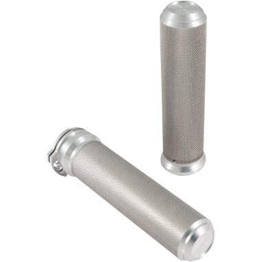 The Speed Merchant Natural Alumimum Speed Grips 1" Bars Harley Cable Throttle