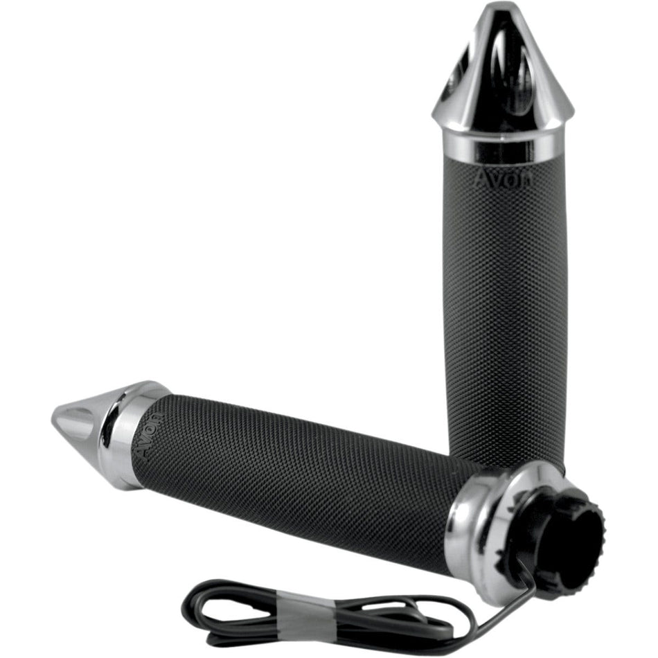 Avon Grips Heated Chrome Air Custom Spike Grips for Indian Models 2014-2015