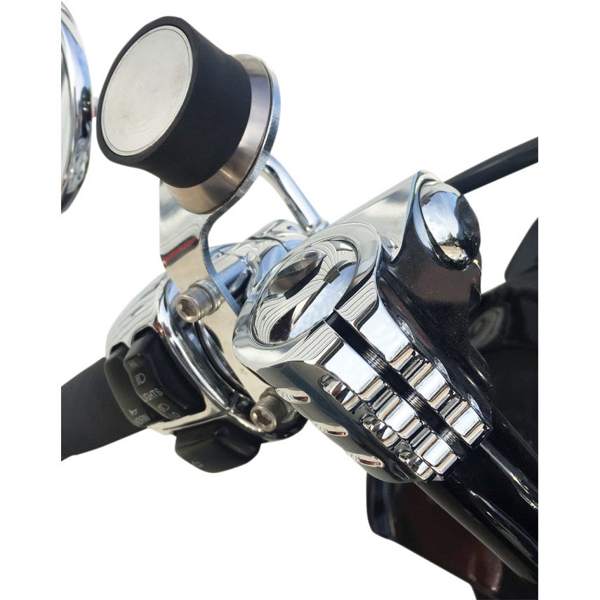 Klock Werks Chrome Universal Device Mount IOCore Harley Switch Housing Clamp