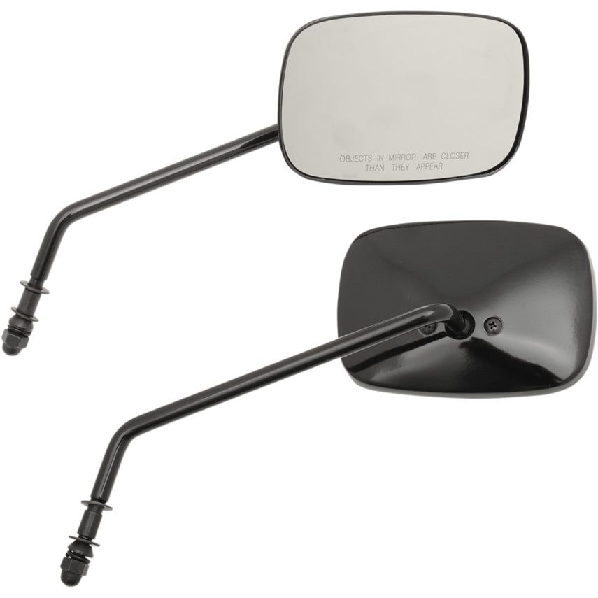 Drag Black OE Style Rectangle Long Stem Mirrors OEM Replacement for Harley PR