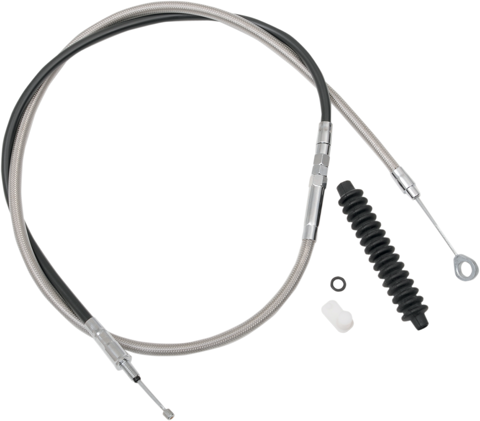 Drag Stainless 70" Long Plus + 8" Longer Clutch Cable for Harley 08-13 FLH/T