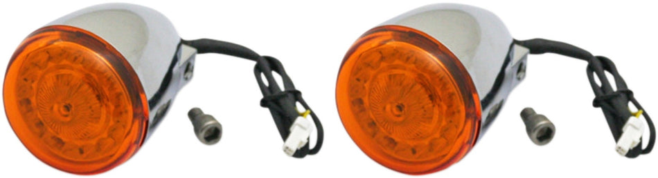 Custom Dynamics ProBeam Chrome Amber LED Front Turn Signals 14-19 Indian
