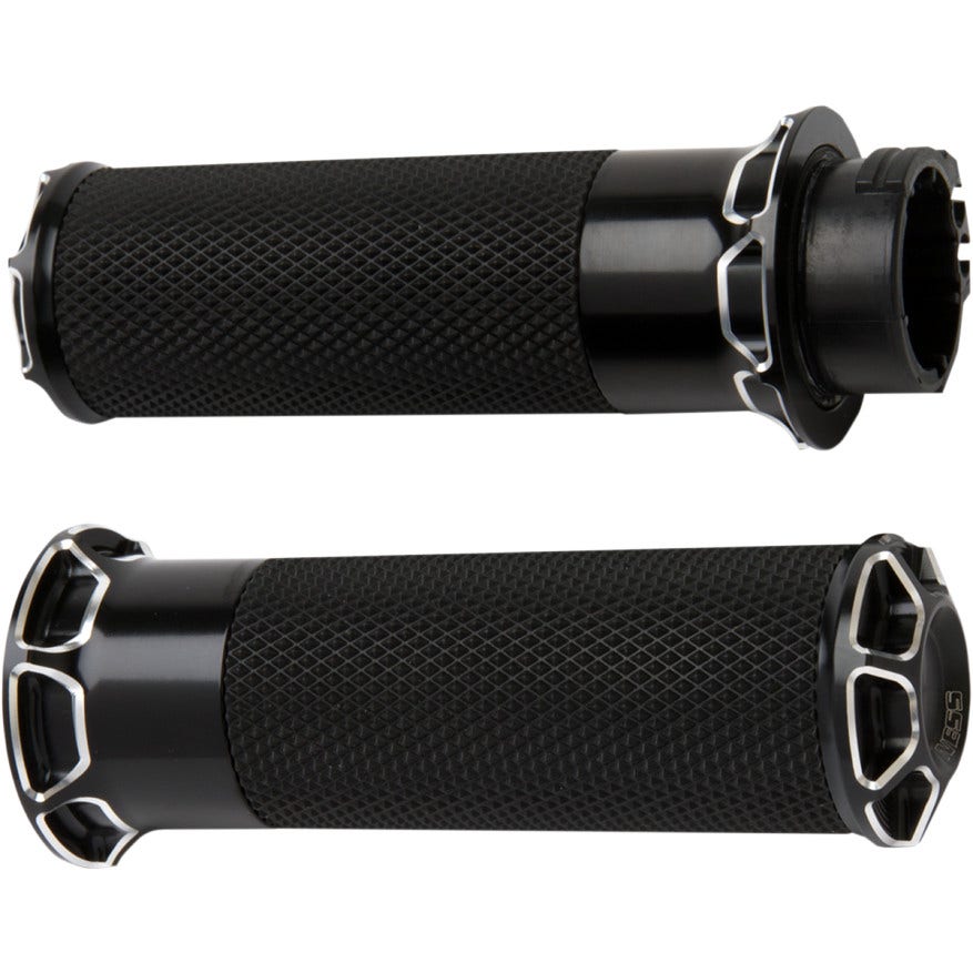 お*ら様 ARLEN NESS ハンドルグリップ ブラック/シルバー Arlen Ness Beveled Hand Grips for Harley – Eastern Performance Cycles