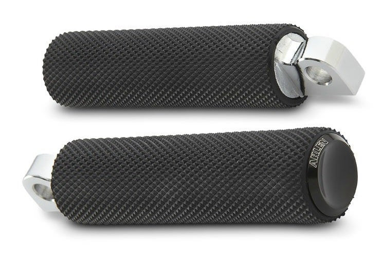 Arlen Ness Knurled Black Fusion Male Mount Foot Pegs for Harley or Metric | 07-925
