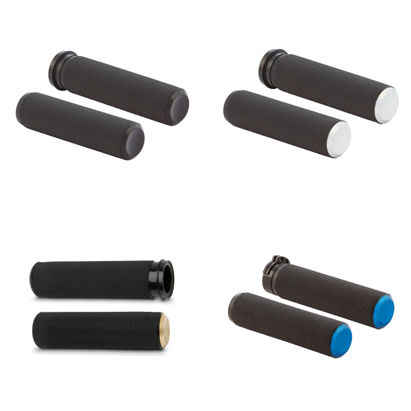 Arlen Ness 07-327 Fusion Knurled Hand Grips Harley Throttle By Wire 08-Up