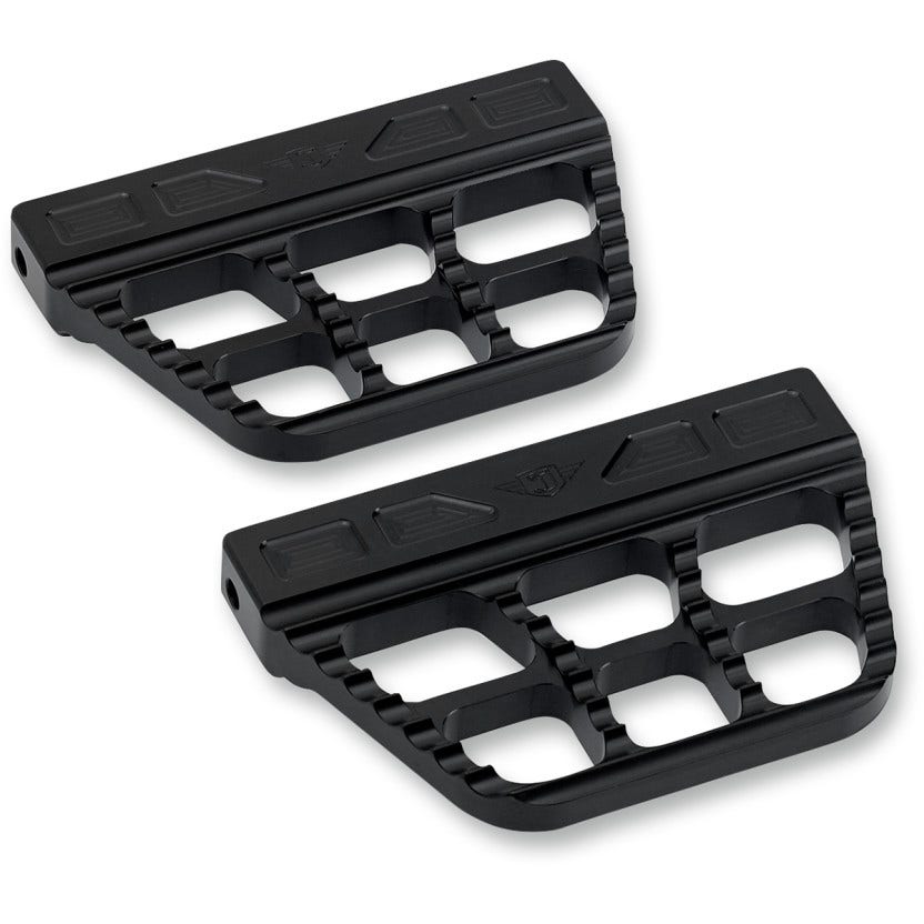 Joker Machine Black Serrated Rear Passenger Floorboards for Harley 93-17