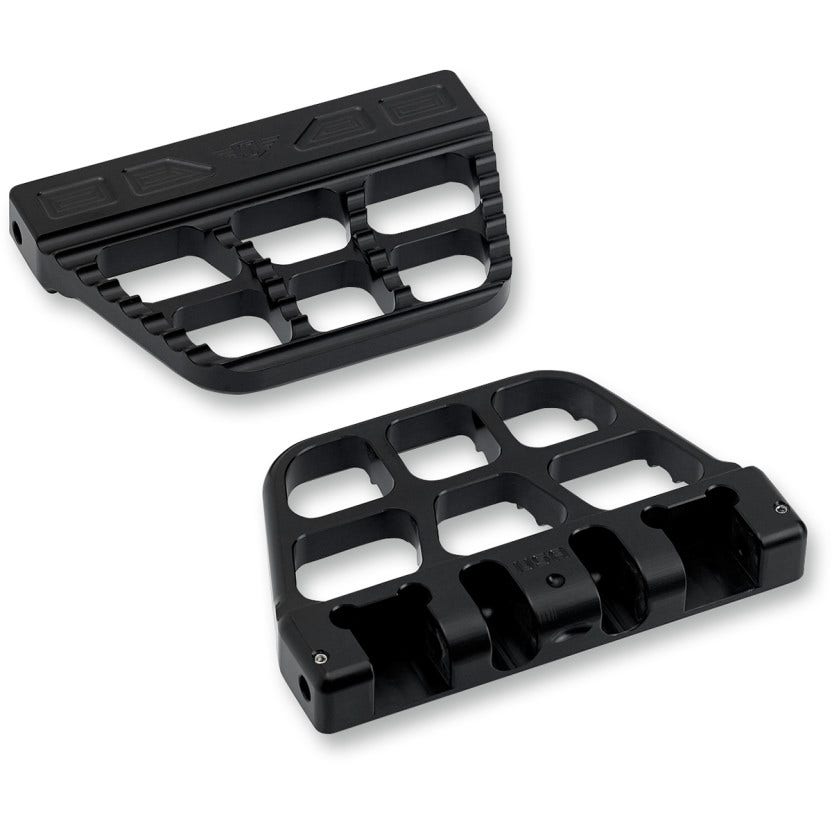 Joker Machine Black Serrated Rear Passenger Floorboards for Harley 93-17