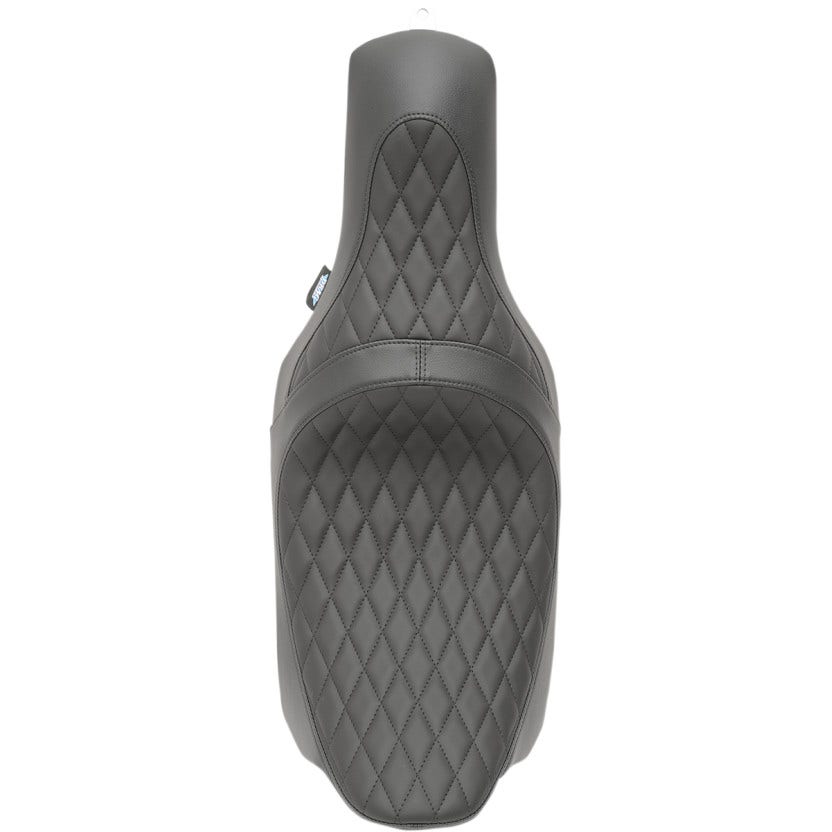 Drag Specialties Black Diamond Stitch Caballero 2-up Seat for Harley FLH/T 08-23