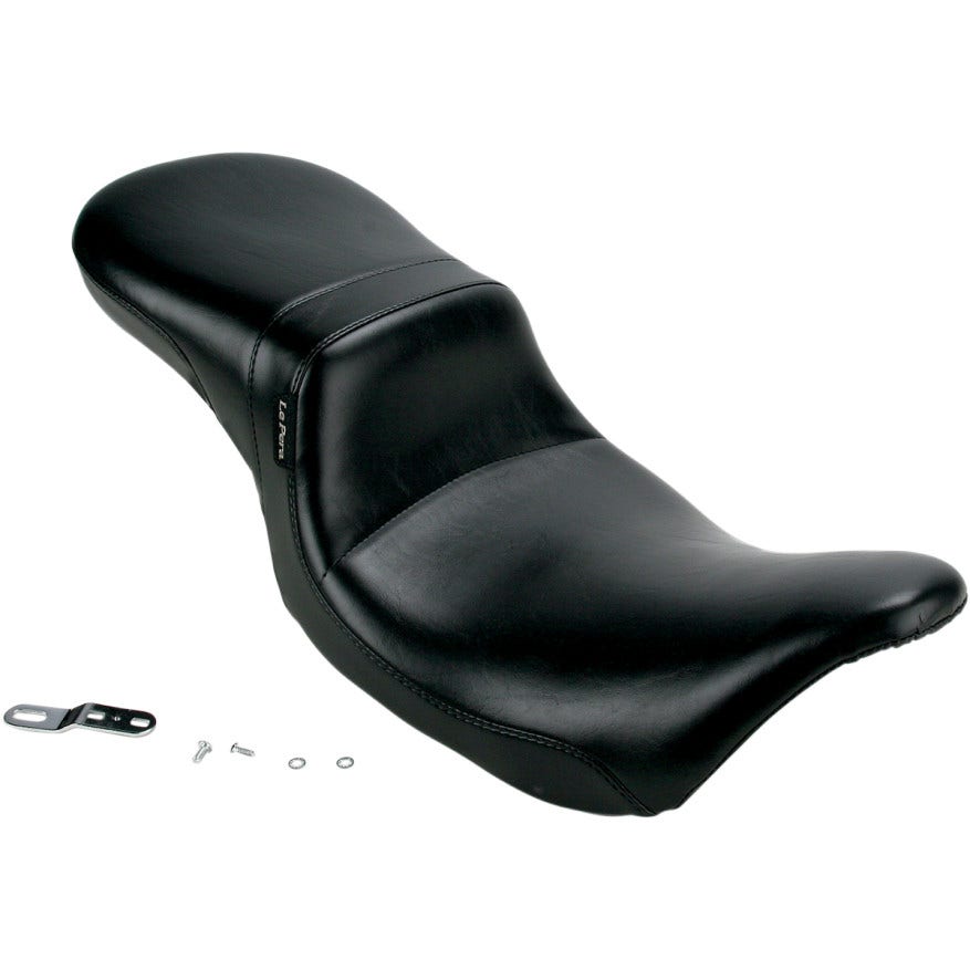 Le Pera LK-567 Daytona 2-up Smooth Black Vinyl Seat Harley FLH/T 08-23