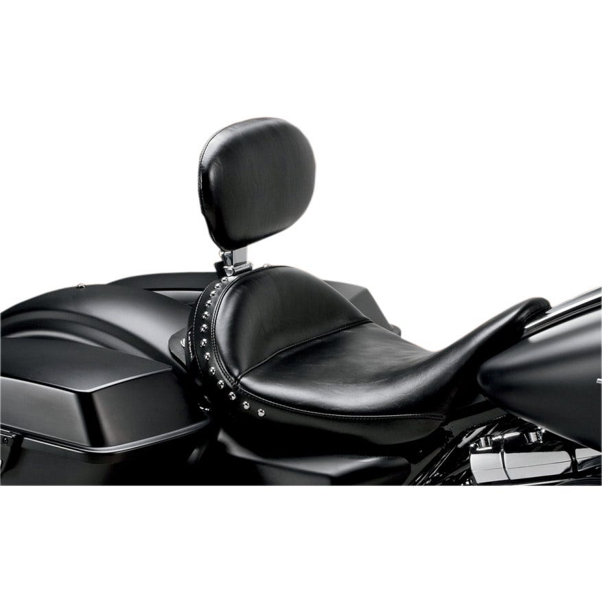 Le Pera LK-697BR Monterey Solo Black Seat w/ Driver Backrest Harley FLH 08-23