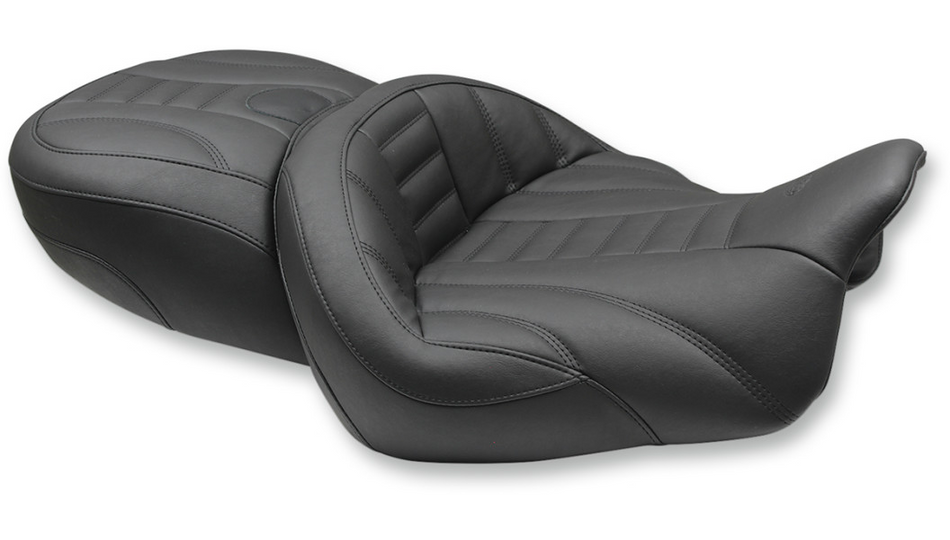 Mustang Deluxe Super Touring Black Harley Seat 15-21 FLRT 19"W Front 14"W Rear