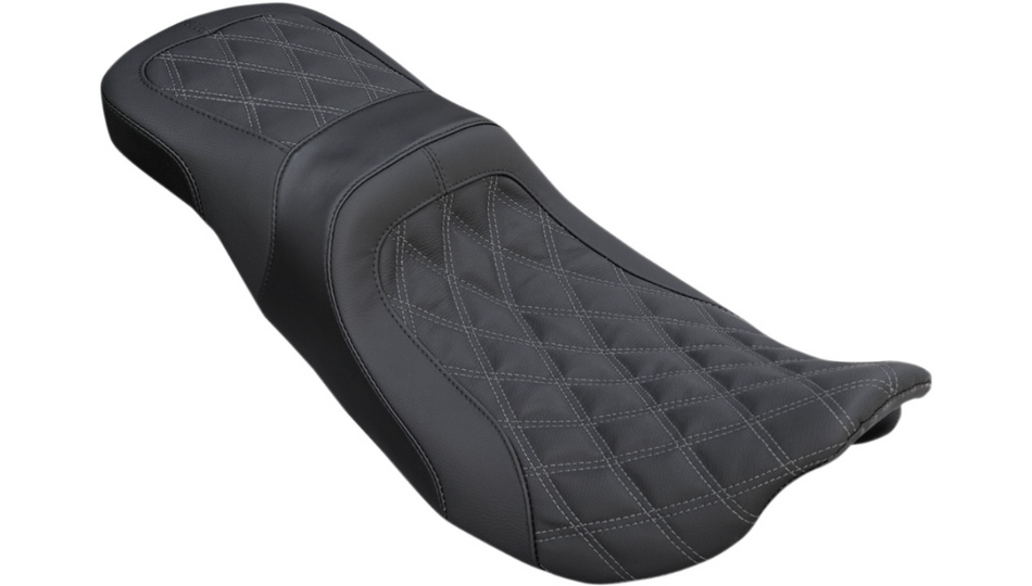 Danny Gray Weekday 2-up XL Harley Seat DD Stitch W/Gray Thread for 08-23 FL