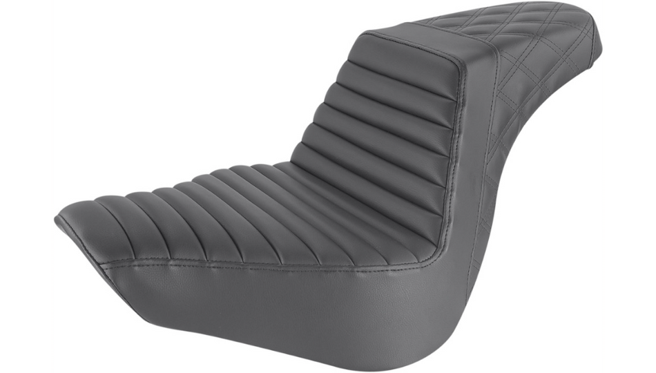 Saddlemen Step-Up Black Front TR Rear LS Harley Seat for 18-22 FLFB/FLFBS