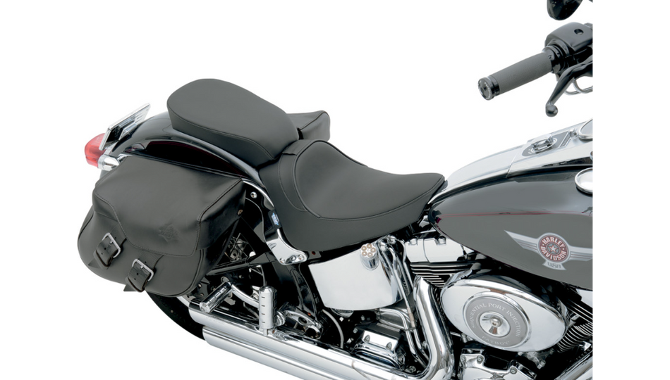Drag Solo Smooth Harley Rear Wide Seat With EZ Glide 2 Backrest Option 00-06 FXST/FLST