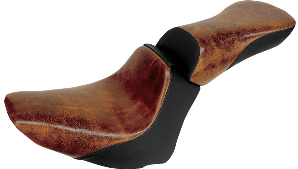 Saddlemen Renegade Lariat Brown Leather Pillion Pad 4 Harley 06-17 FLSTC