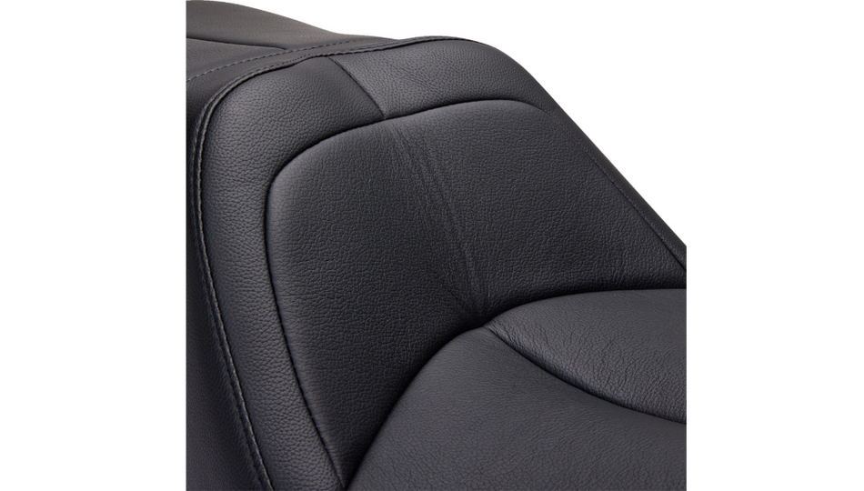 Danny Gray Lowist 2-up Black Leather Seat 4 Harley Softail 06-10 FXST 07-17 FLSTF/B