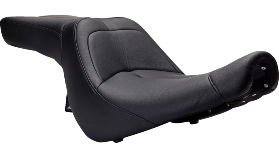 Danny Gray Lowist 2-up Black Leather Seat 4 Harley Softail 06-10 FXST 07-17 FLSTF/B
