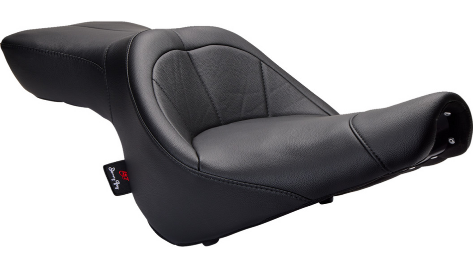 Danny Gray Tourist 2-up Air Black Vinyl Seat 4 Harley Softail 06-10 FXST 07-17 FLSTF/B
