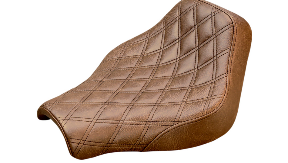 Saddlemen Renegade Lattice Stitch Solo Brown Seat 4 Harley 18-23 FXBB/FXBBS