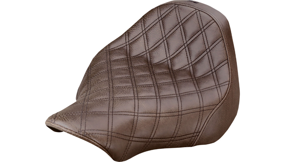Saddlemen Renegade Lattice Stitch SaddleHyde Solo Brown Seat 4 Harley 13-17 FXSB