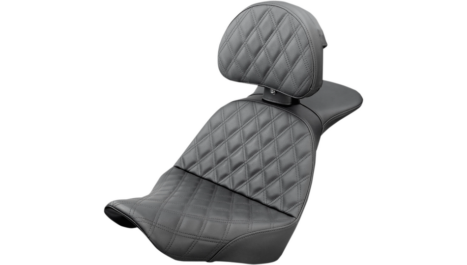 Saddlemen Explorer LS Touring Harley Seat W/ Backrest for 18-23 Softail 818-29-030LS