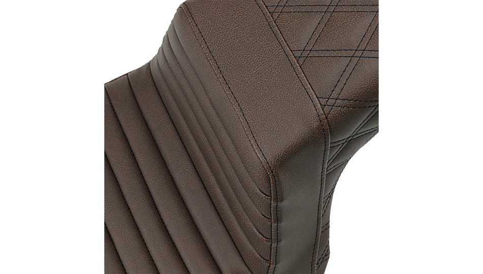 Saddlemen Step-Up Brown Front TR Rear LS Harley Seat for 13-17 FXSB
