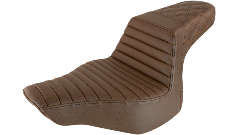 Saddlemen Step-Up Brown Front TR Rear LS Harley Seat for 13-17 FXSB