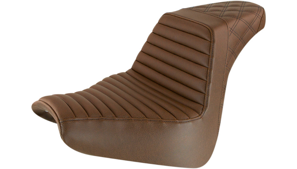 Saddlemen Step-Up Brown Front TR Rear LS Harley Seat for 18-22 FXBR/FXBRS
