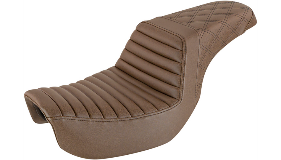 Saddlemen Step-Up Brown Front TR Rear LS Harley Seat for 18-22 FXBB/FXBBS 818-30-176BR