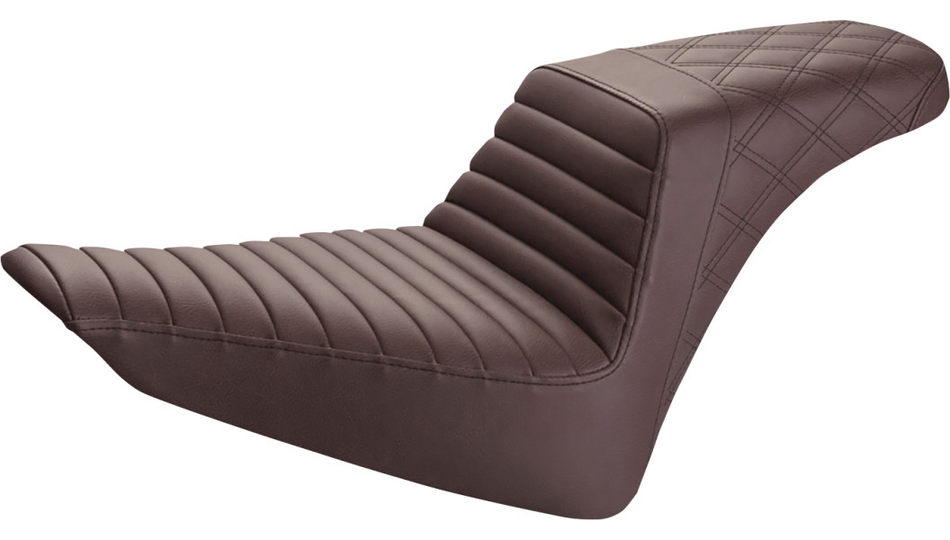 Saddlemen Step-Up Brown Front TR Rear LS Harley Seat for 12-17 FLS 11-13 FXS