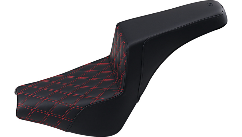 Saddlemen Step-Up Front Black W/Red LS Harley Seat for 18-23 Softail