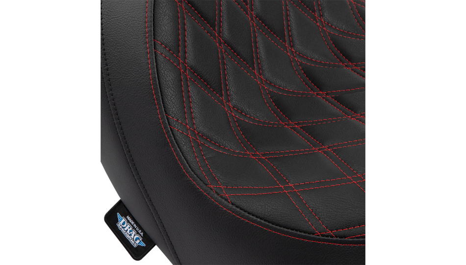 Drag Specialties Predator Double Diamond Red Seat 4 Harley 18-23 FXLR/FXLRS/FSLRST
