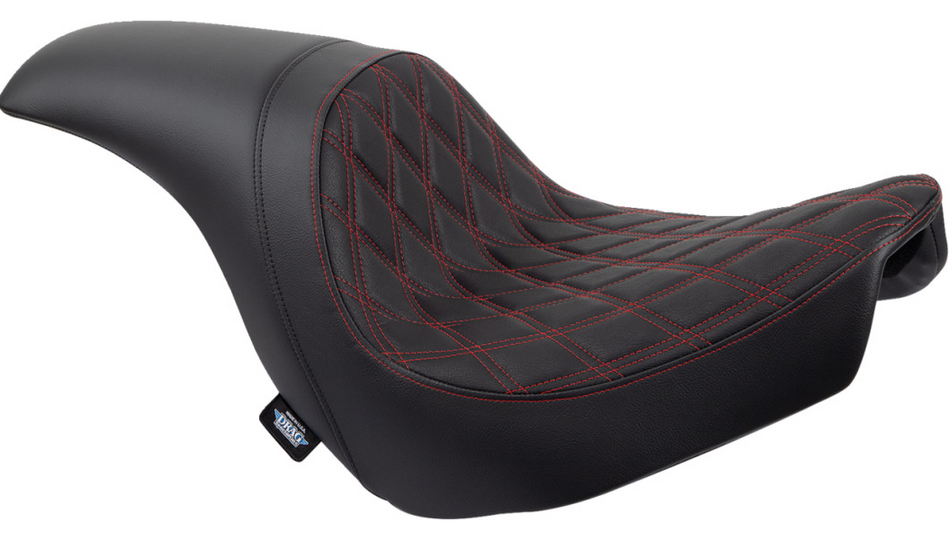 Drag Specialties Predator Double Diamond Red Seat 4 Harley 18-23 FXLR/FXLRS/FSLRST