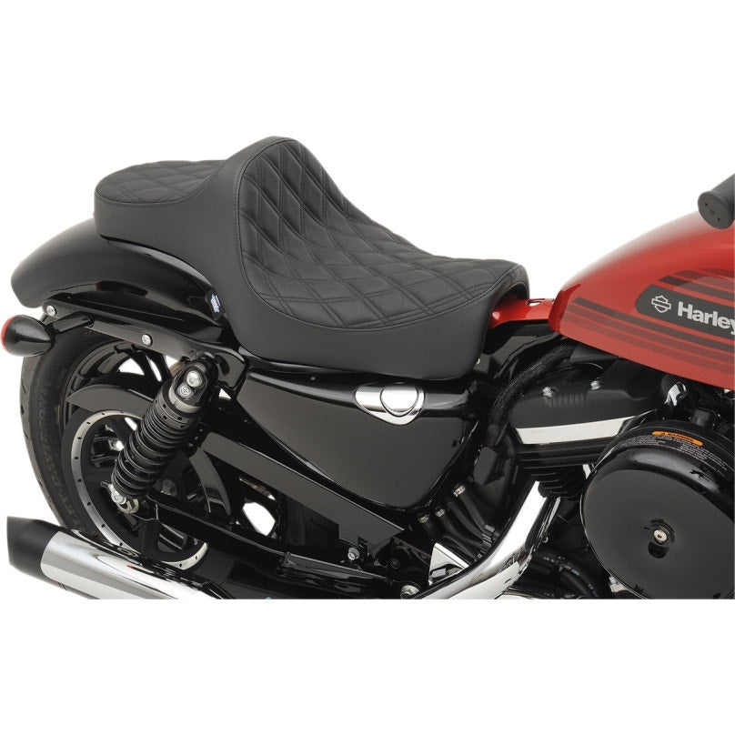 Drag Specialties 0804-0729 Black Predator 3 Double Diamond Seat 04-22 Sportster