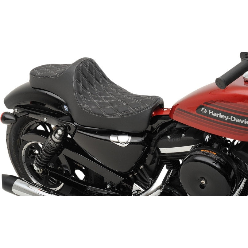 Drag Specialties 0804-0735 Black Predator 3 Double Diamond Seat 04-22 Sportster