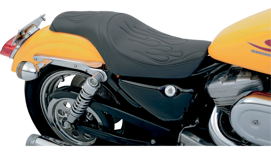 Drag Specialties Predator Flame-Stitch Black Seat 4 Harley 82-03 XL Models