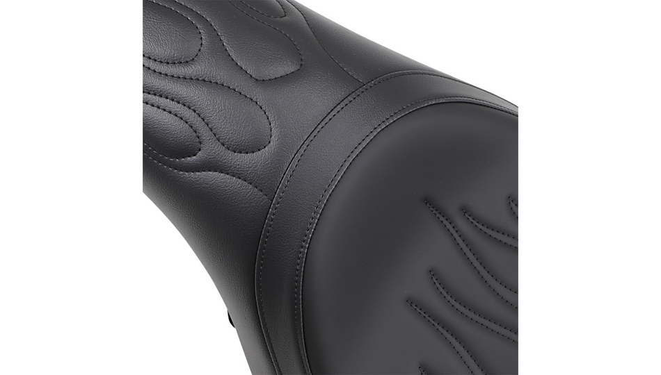 Drag Specialties Predator Flame-Stitch Black Seat 4 Harley 04-22 XL Models