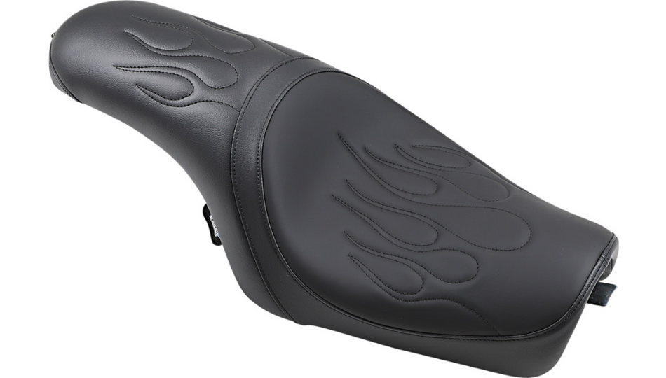 Drag Specialties Predator Flame-Stitch Black Seat 4 Harley 04-22 XL Models