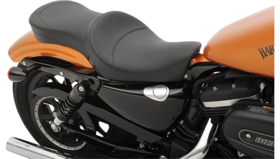Drag Low-Profile Touring 2-Up Mild Stitch Black Seat 4 Harley 10-22  XL Models