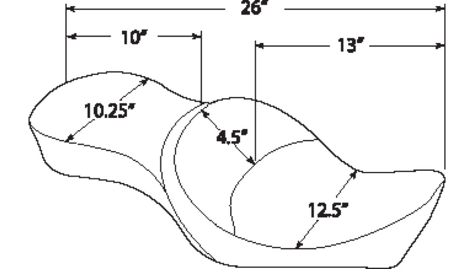 Drag Low-Profile Touring Mild Stitch Black Seat 4 Harley 82-03 XL Models